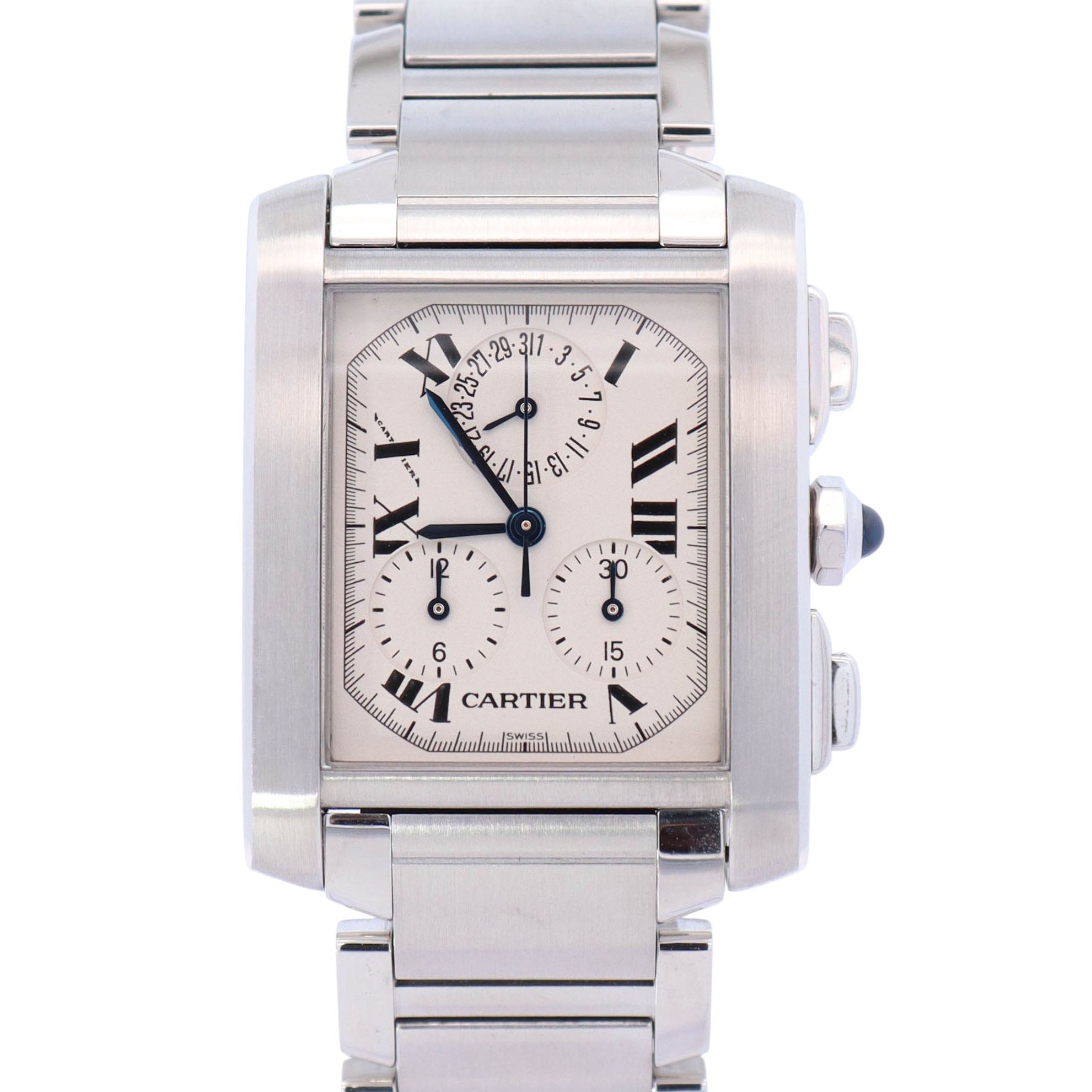 Cartier Tank Francaise 37mm White Dial Watch Ref# W51001Q3