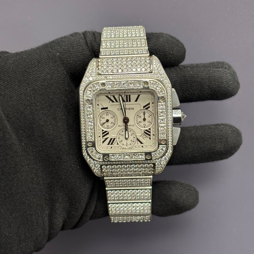 Cartier Santos 41mm White Dial Watch Ref# W20090X8