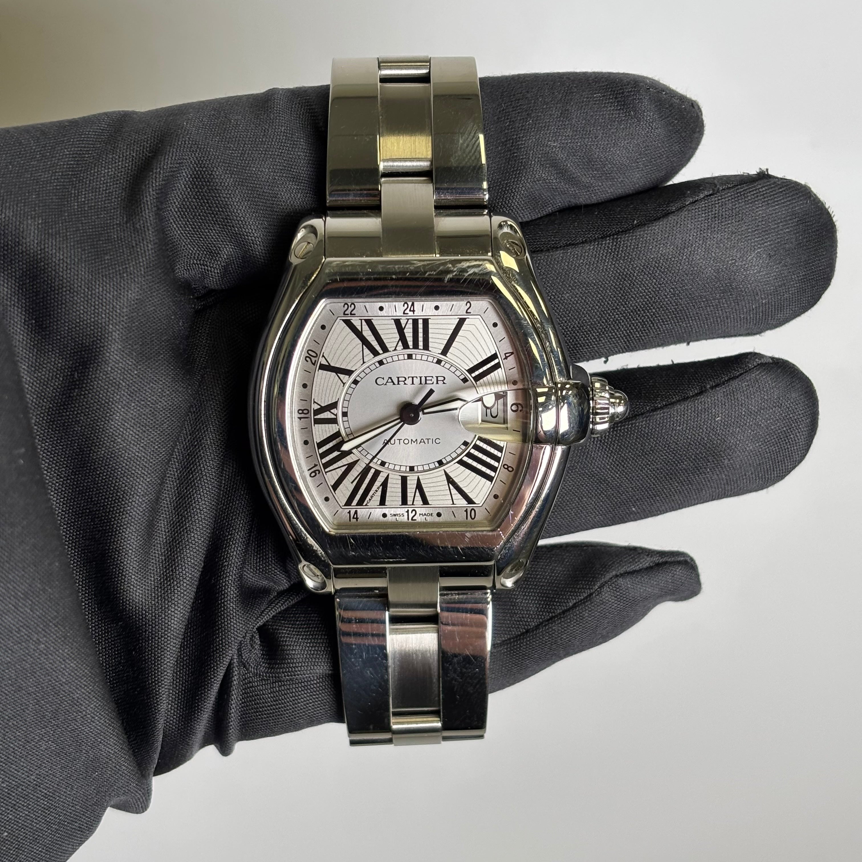 Cartier Roadster 38mm Silver Dial Watch Ref# W62032X6
