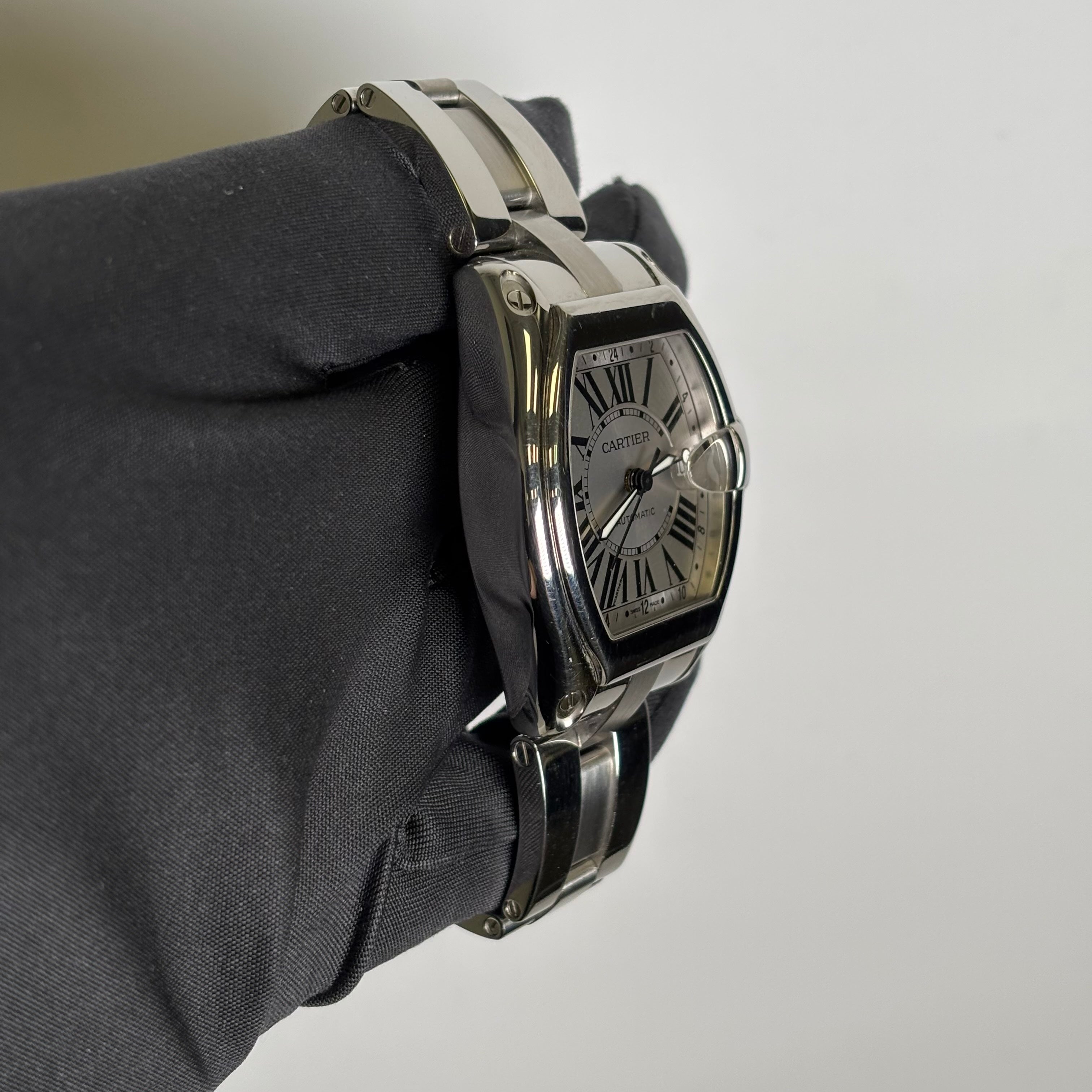 Cartier Roadster 38mm Silver Dial Watch Ref# W62032X6