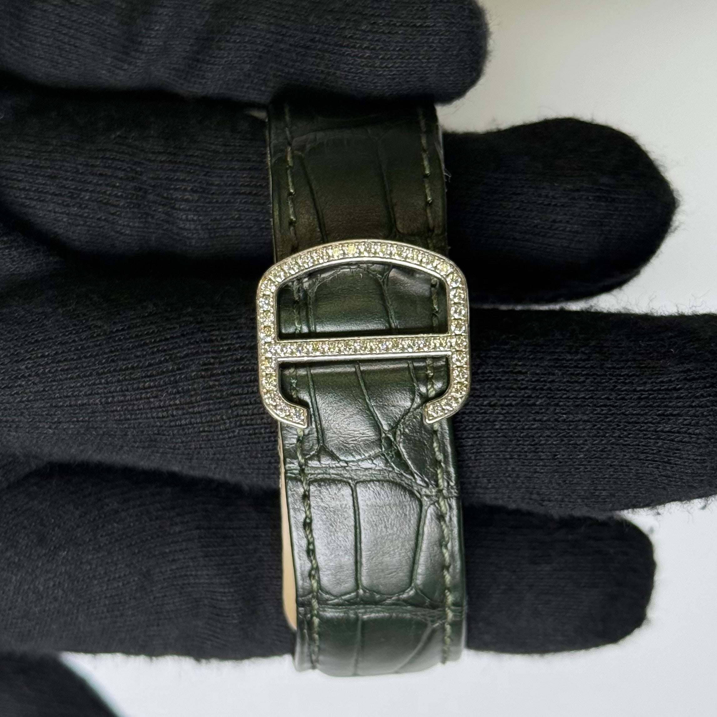 Cartier Cle 40mm Silver Diamond Dial Watch Ref# 3849