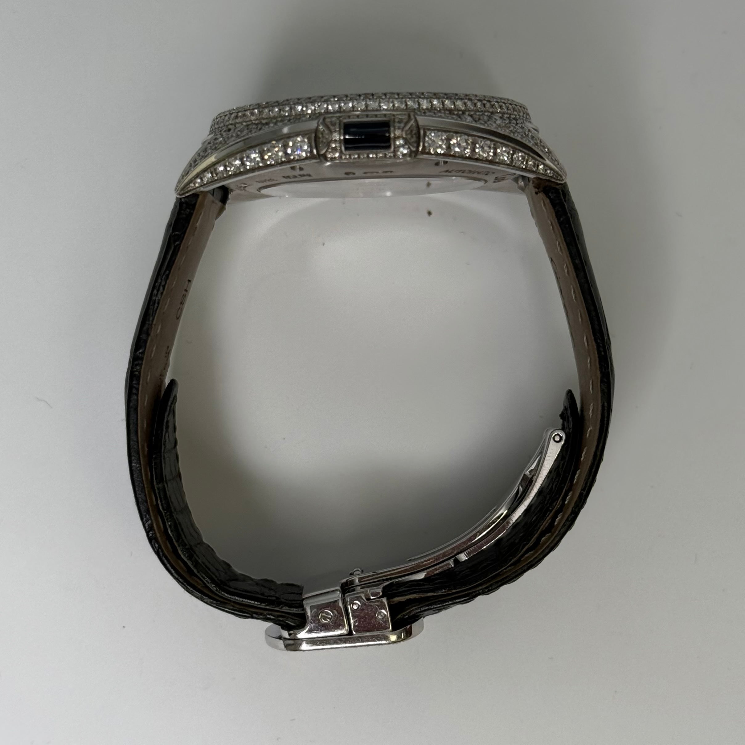 Cartier Cle 40mm Silver Diamond Dial Watch Ref# 3849