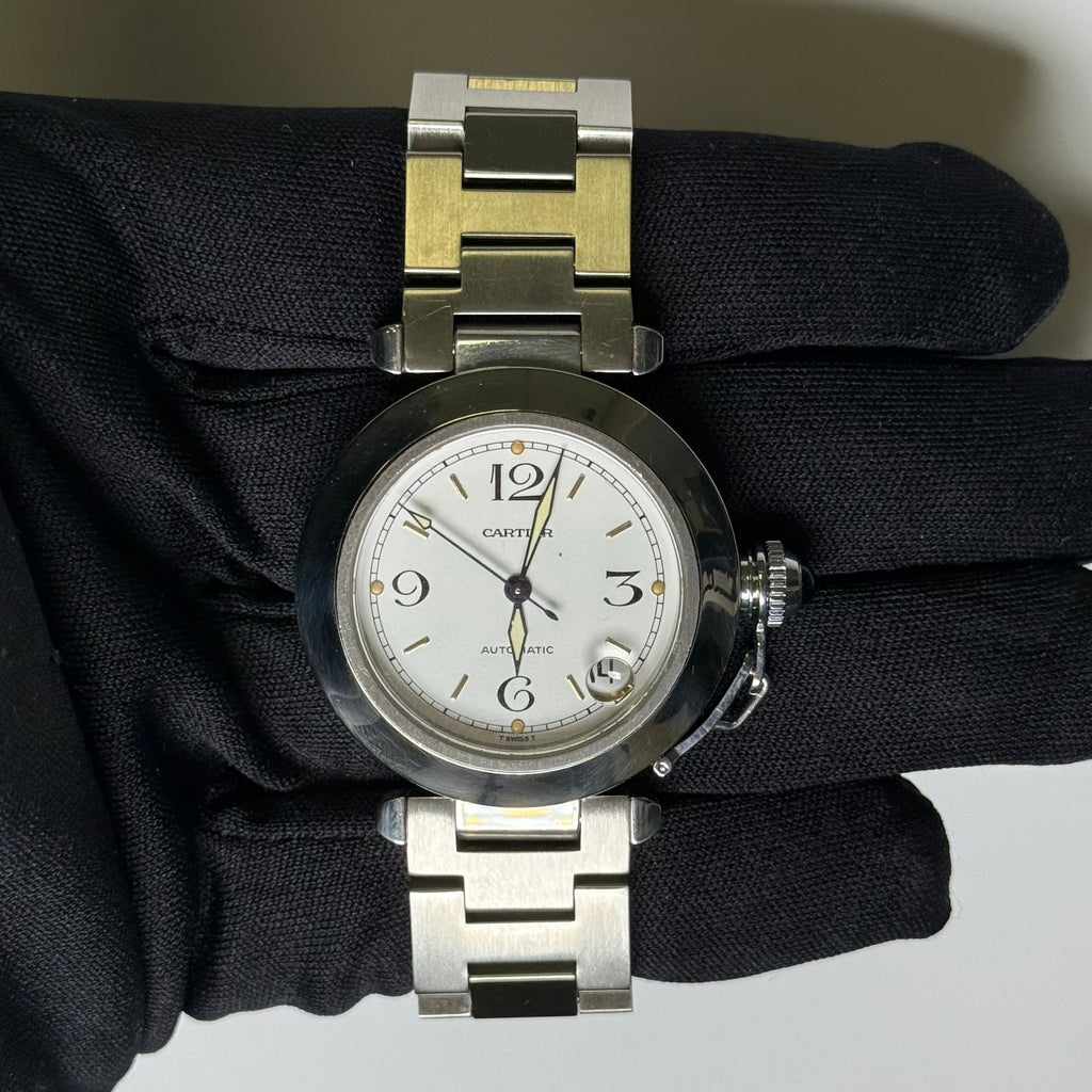 Cartier Pasha 35mm White Dial Watch Ref# W31015M7