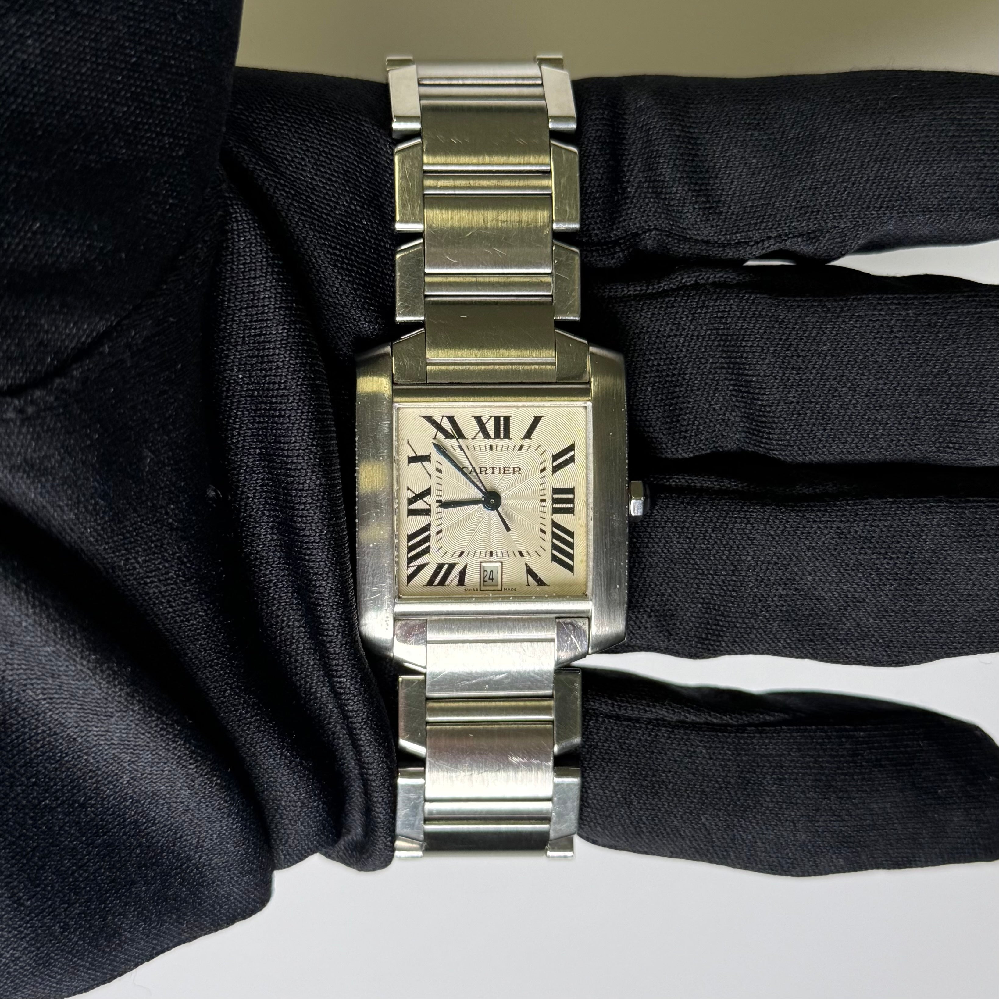 Cartier Tank Francaise 28x32mm Ivory Dial Watch Reference #W51002Q3