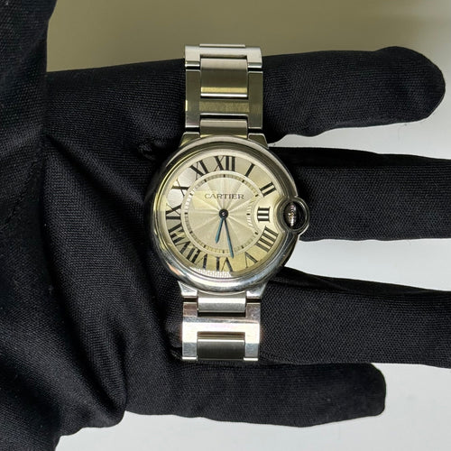 Cartier Ballon Bleu 36mm Silver Dial Watch Ref# W69011Z4