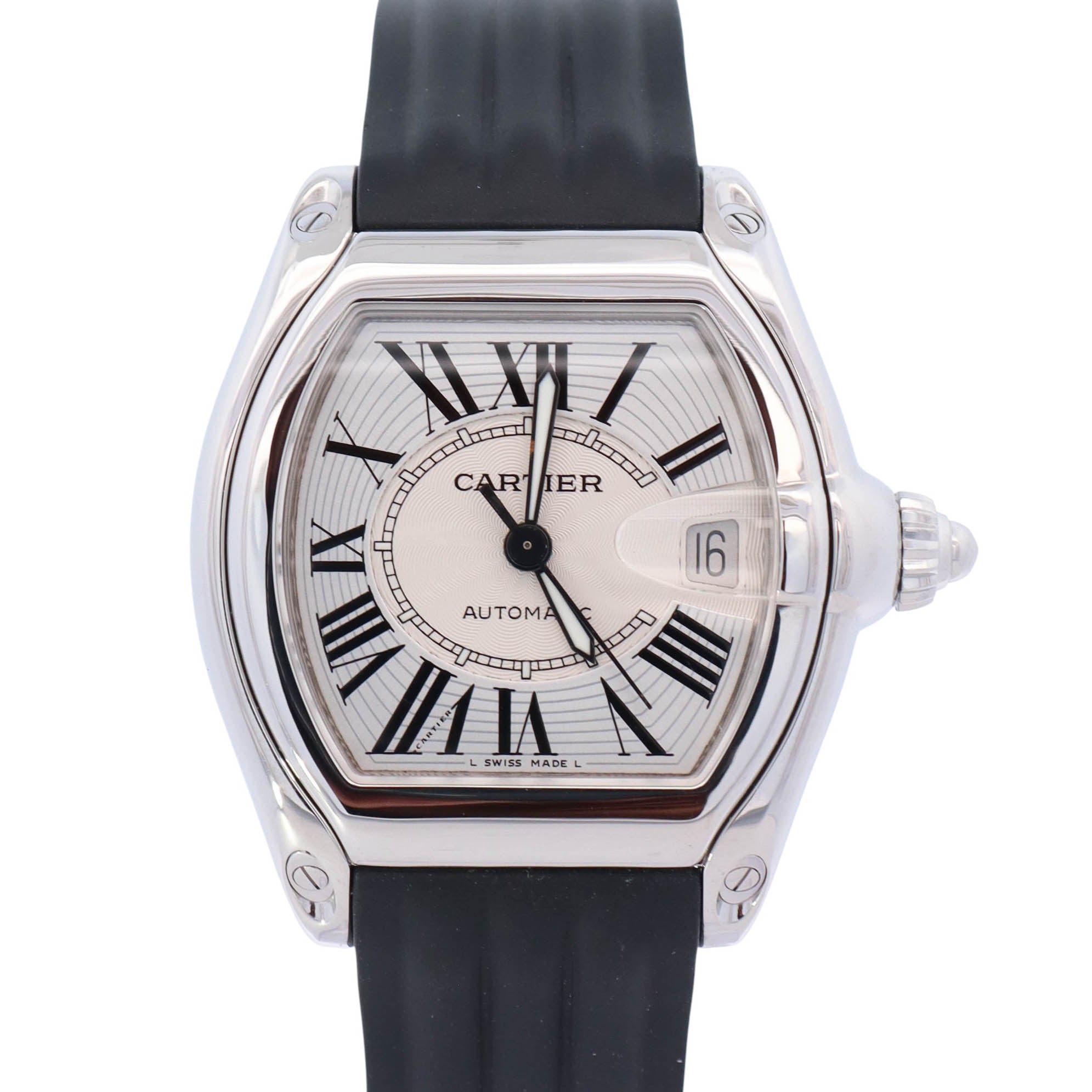 Cartier Roadster 35mm Silver Dial Watch Ref# W62025V3