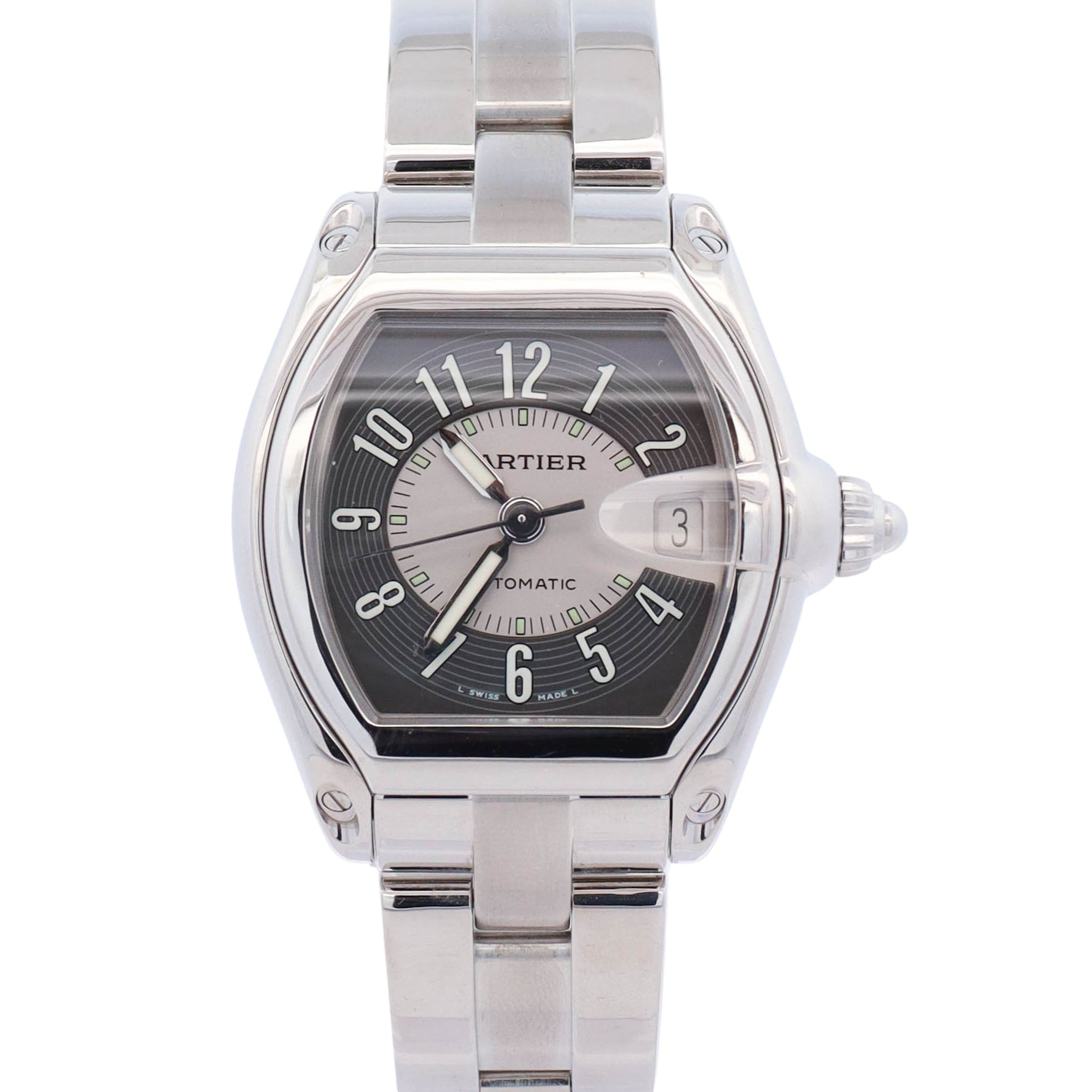 Cartier Roadster 35mm Black Dial Watch Ref# W62001V3