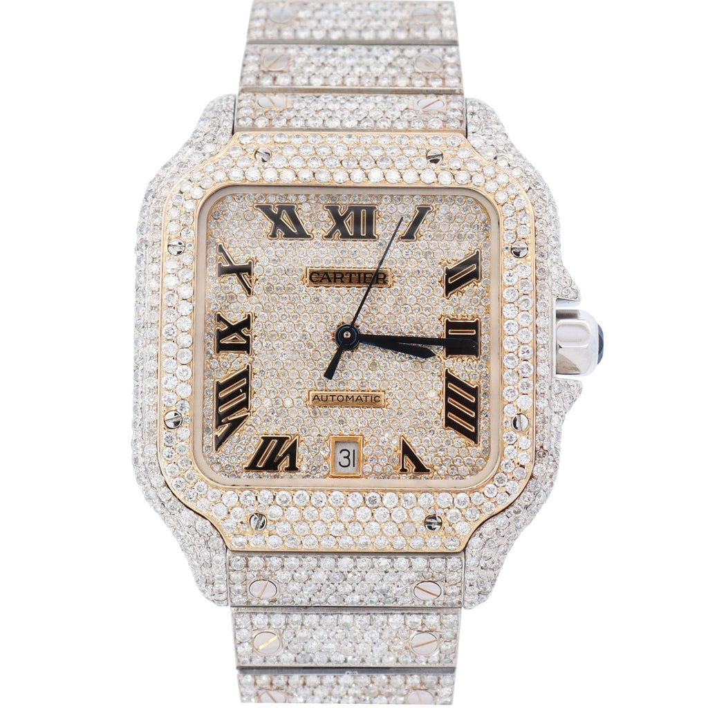 Cartier Santos 40mm Pave Dial Watch Ref# WSSA0009