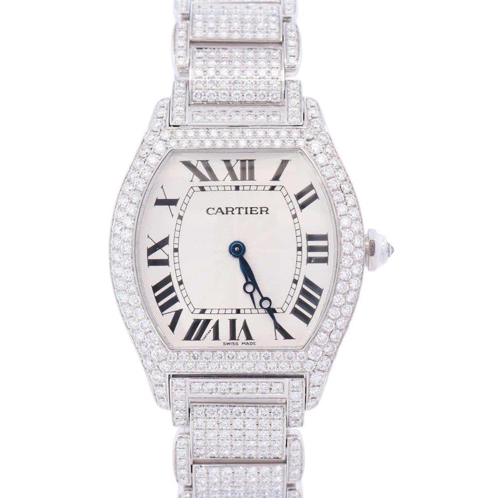 Cartier Tortue 34mm Silver Dial Watch Ref# WA5043MC