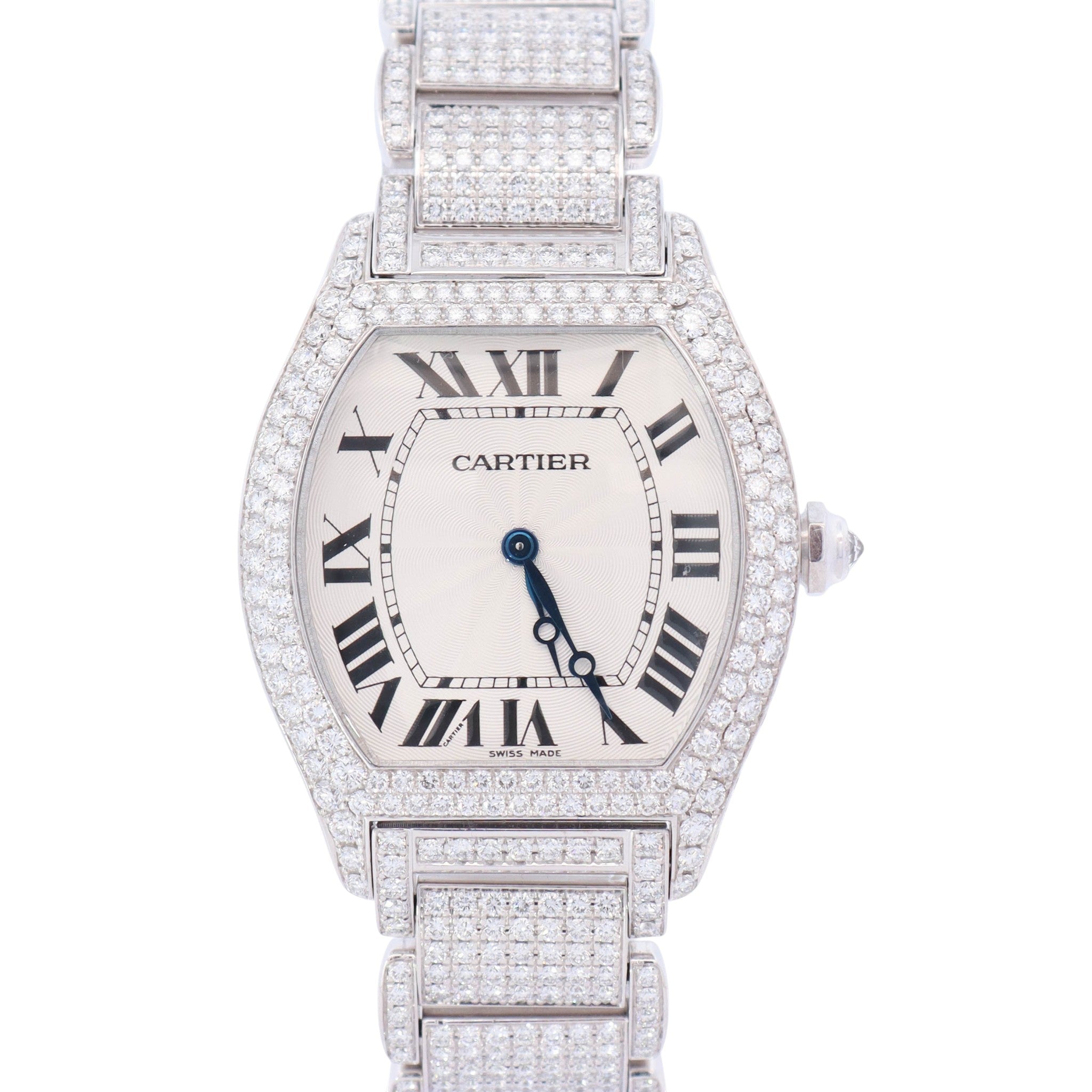 Cartier Tortue 34mm Silver Dial Watch Ref# WA5043MC