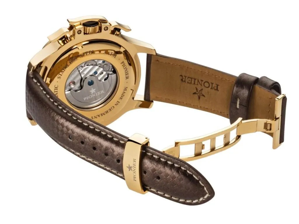 Amsterdam Automatic Calendar Watch by Pionier GM-515-3 |Gold|
