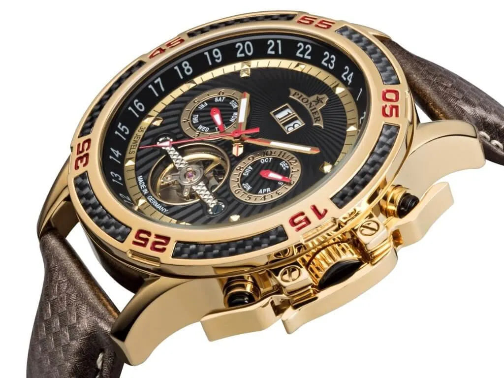 Amsterdam Automatic Calendar Watch by Pionier GM-515-3 |Gold|