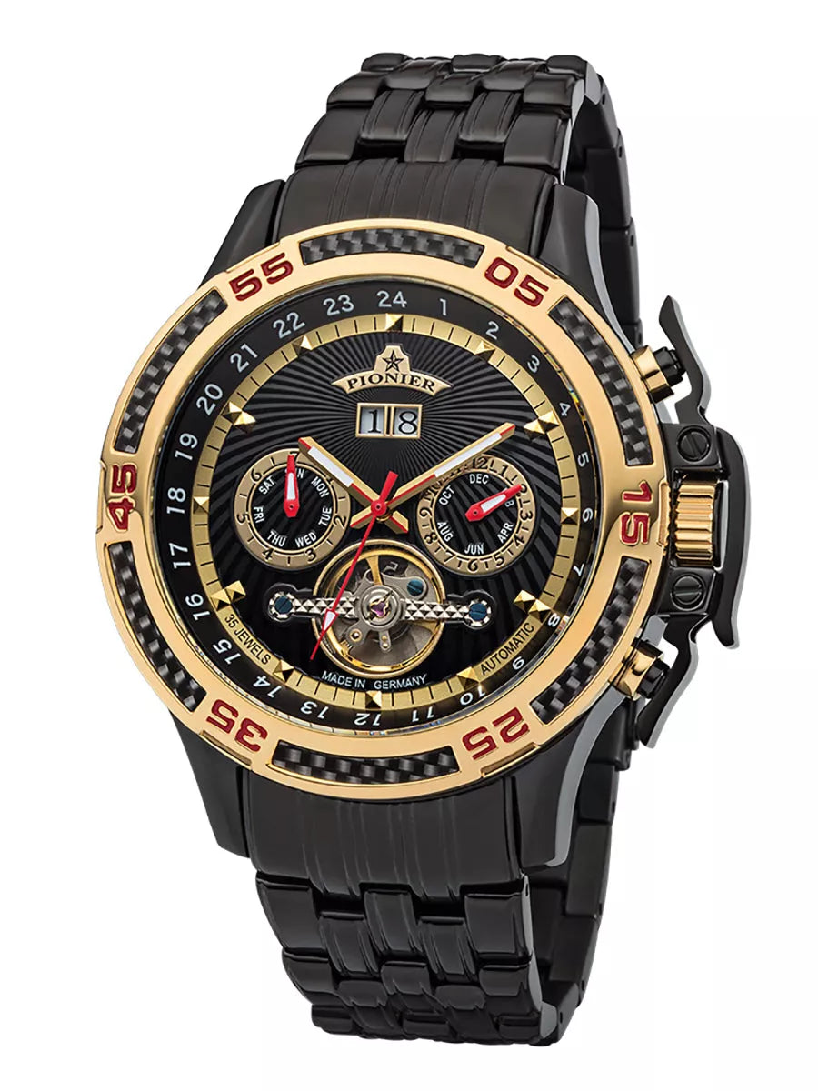 Amsterdam Automatic Calendar Watch by Pionier GM-515-12 |Black|