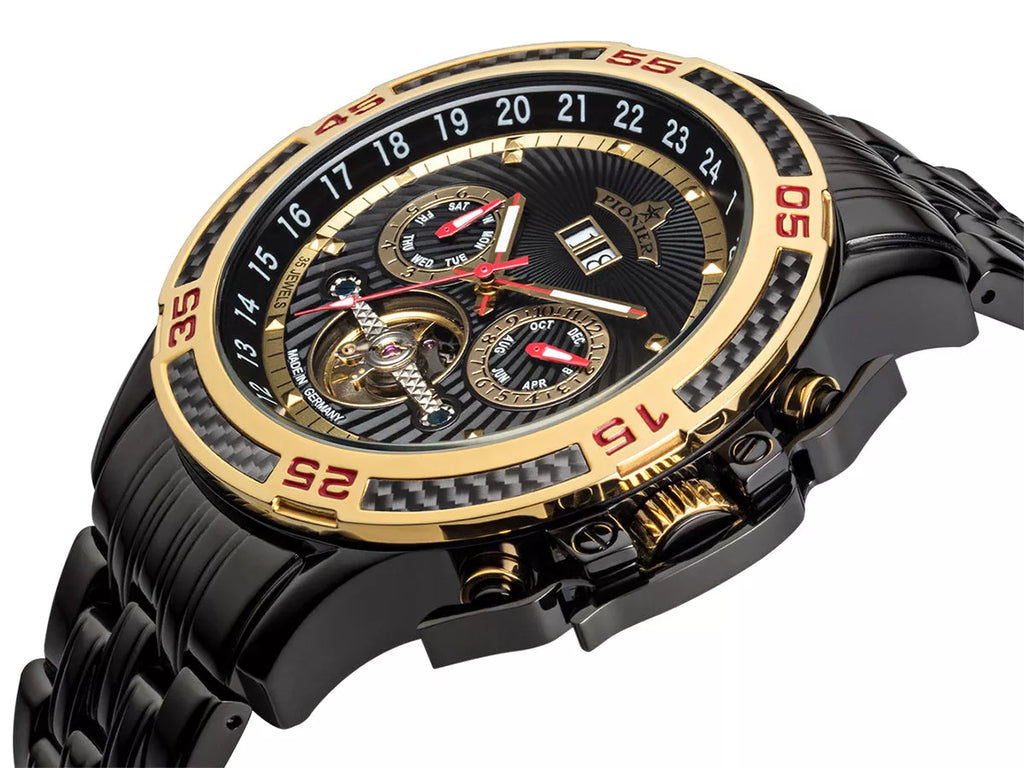 Amsterdam Automatic Calendar Watch by Pionier GM-515-12 |Black|
