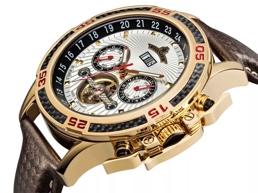Amsterdam Automatic Calendar Watch by Pionier GM-515-2 |Gold|