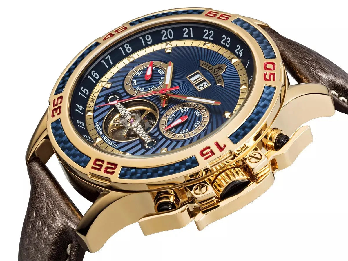 Amsterdam Automatic Calendar Watch by Pionier GM-515-4 |Gold|