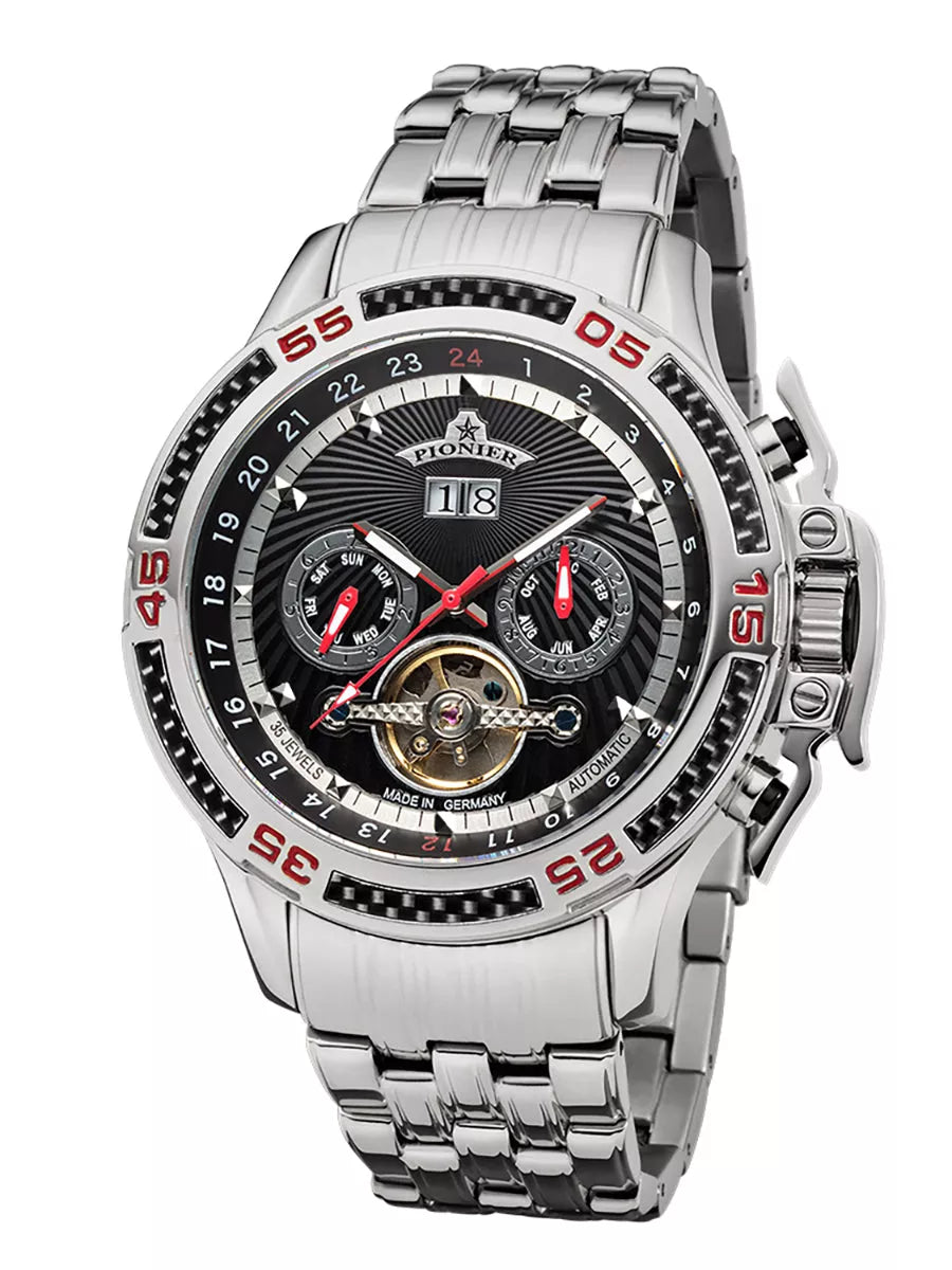 Amsterdam Automatic Calendar Watch by Pionier GM-515-7 |Silver|
