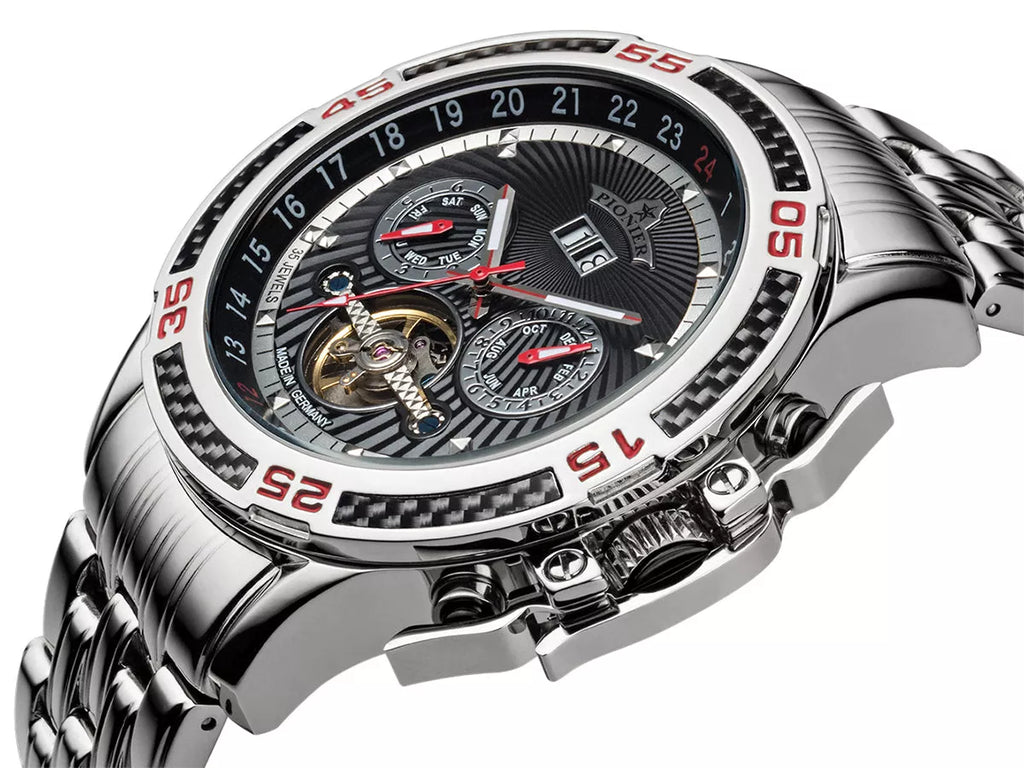 Amsterdam Automatic Calendar Watch by Pionier GM-515-7 |Silver|