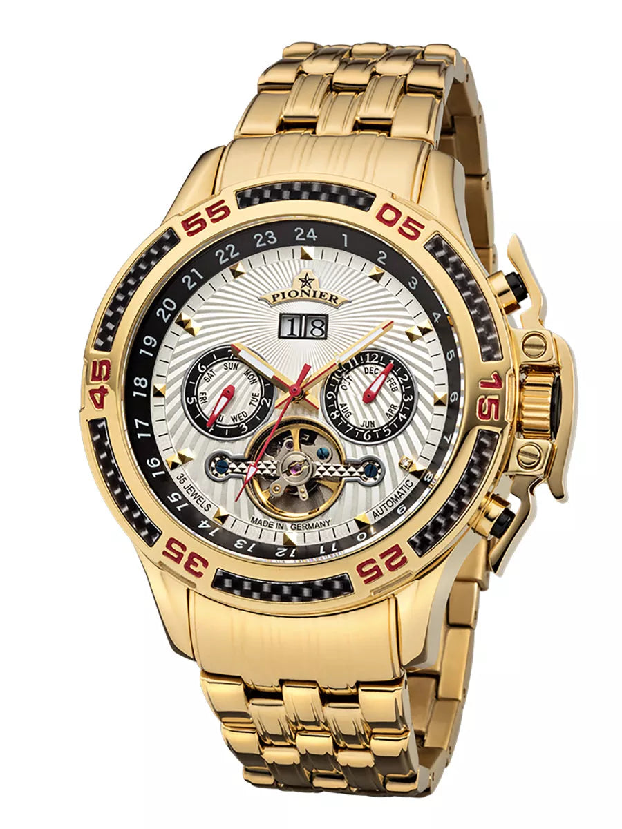 Amsterdam Automatic Calendar Watch by Pionier GM-515-8 |Gold|