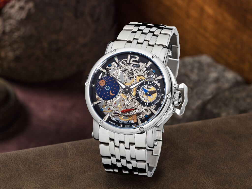 Dual-time Copacabana GM-104-7 |Silver| by Theorema, Germany