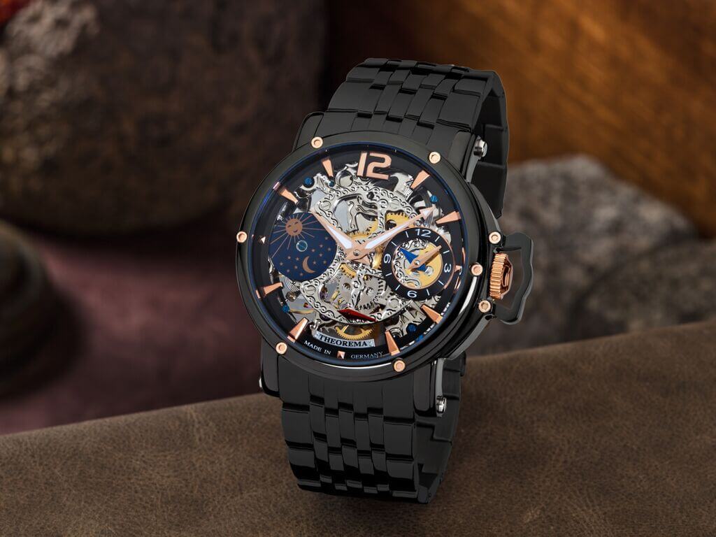 Dual-time Copacabana GM-104-9 |Black| by Theorema, Germany