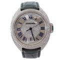 Cartier Cle 40mm Silver Diamond Dial Watch Ref# 3849