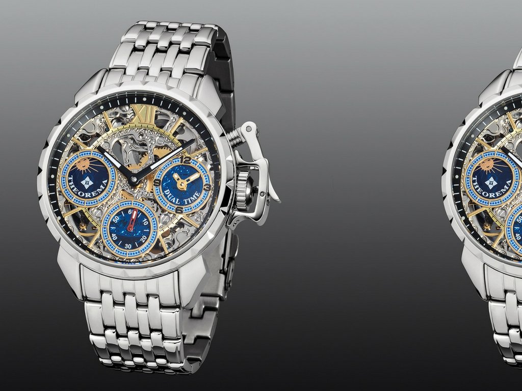 Dual-time Oman by Theorema Germany GM-108-8 | Silver |
