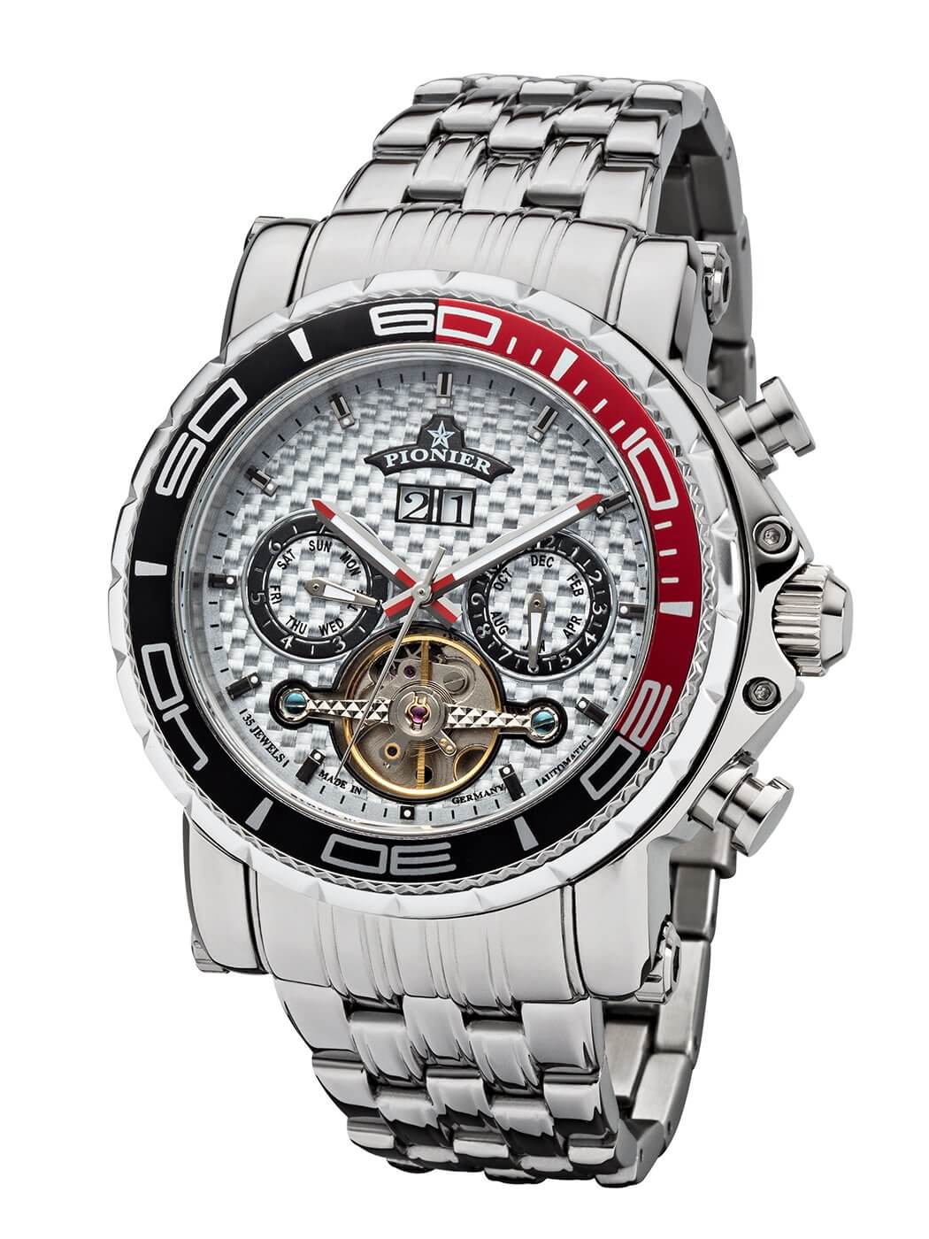 Calendar Automatic Miami by Pionier Germany - GM-506-8 | Silver |