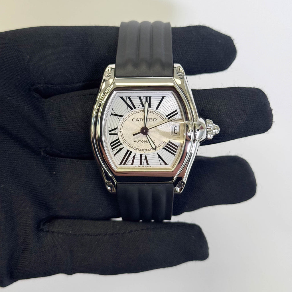 Cartier Roadster 35mm Silver Dial Watch Ref# W62025V3