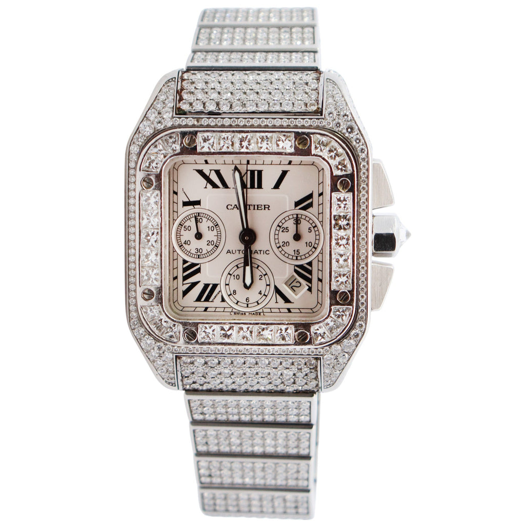 Cartier Santos 41mm White Dial Watch Ref# W20090X8