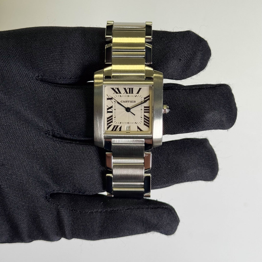 Cartier Tank Francaise 28x32mm Ivory Dial Watch Reference #W51002Q3