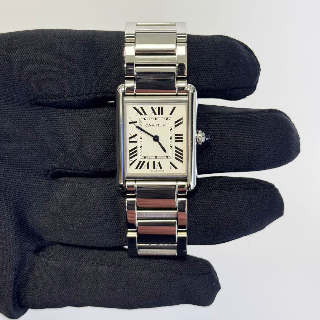Cartier Tank Must 22mm White Roman Dial Watch Ref# WSTA0107