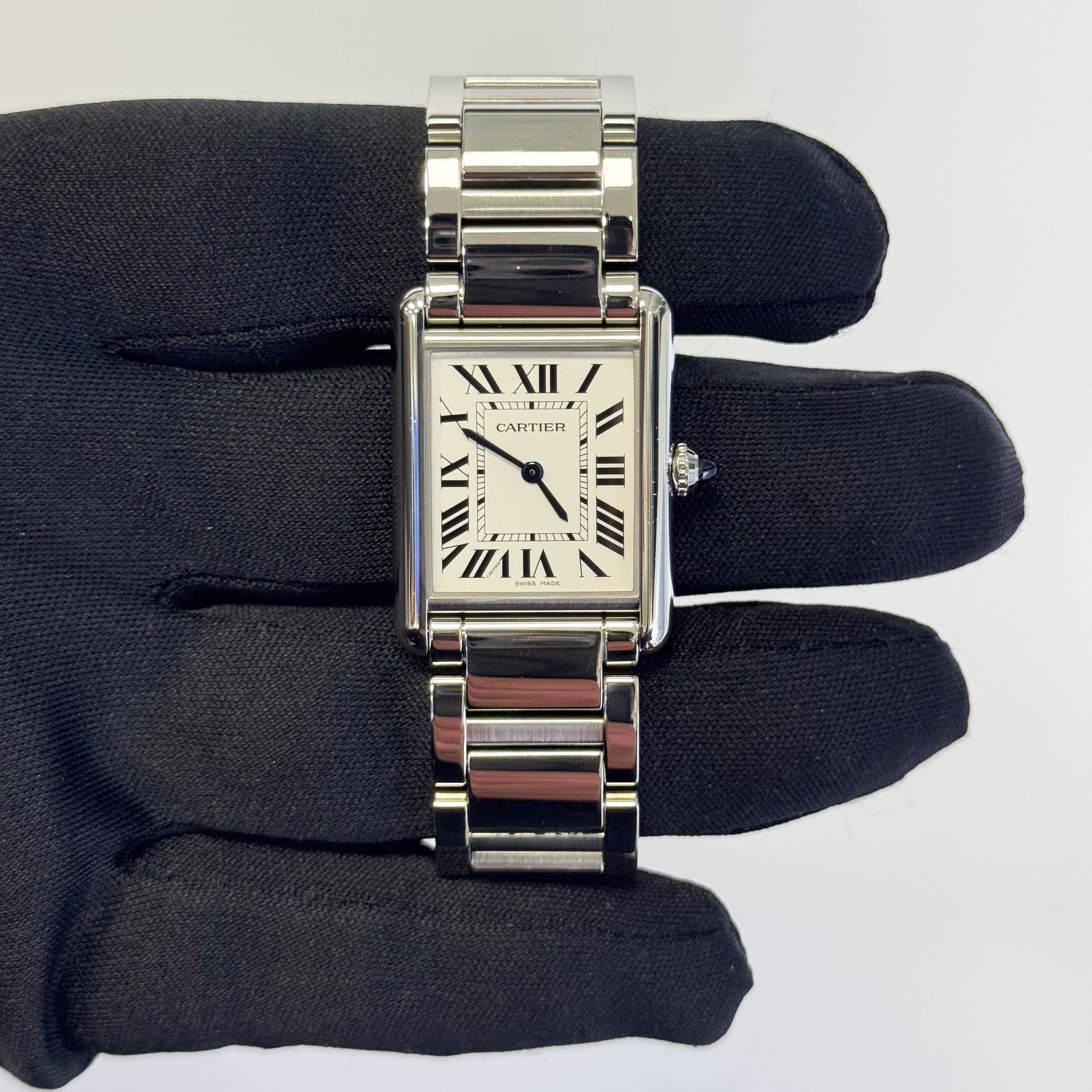 Cartier Tank Must 22mm White Roman Dial Watch Ref# WSTA0107