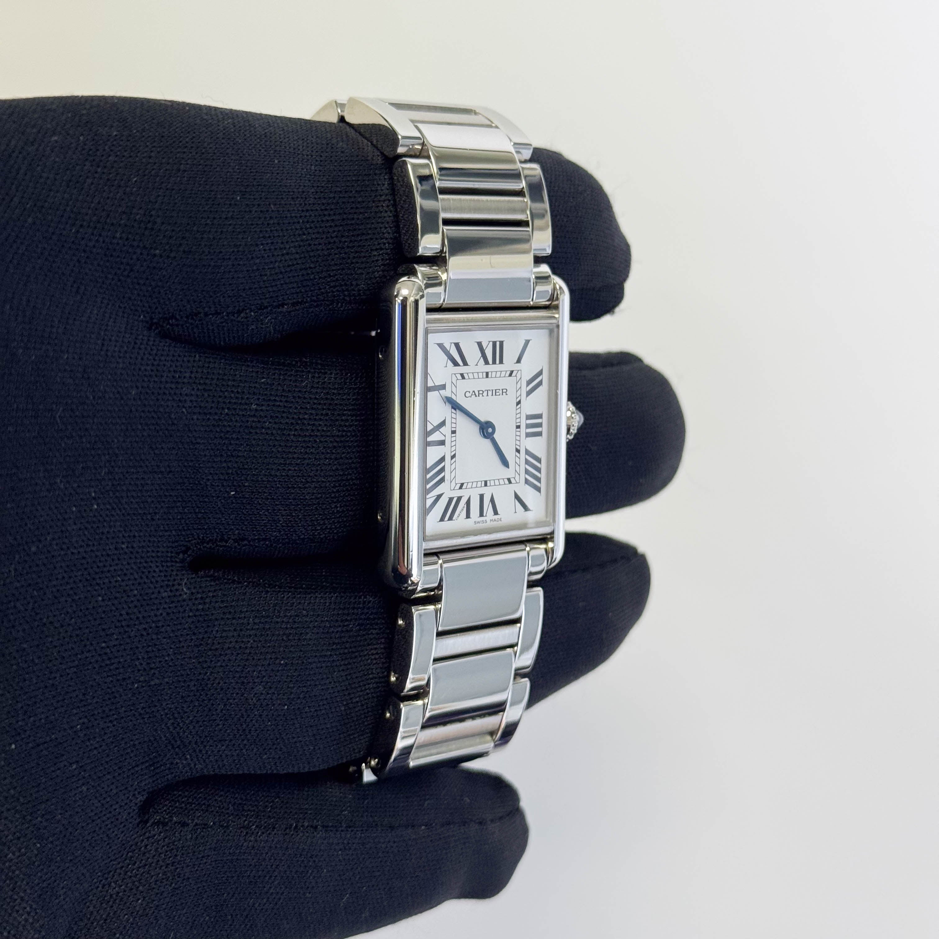 Cartier Tank Must 22mm White Roman Dial Watch Ref# WSTA0107