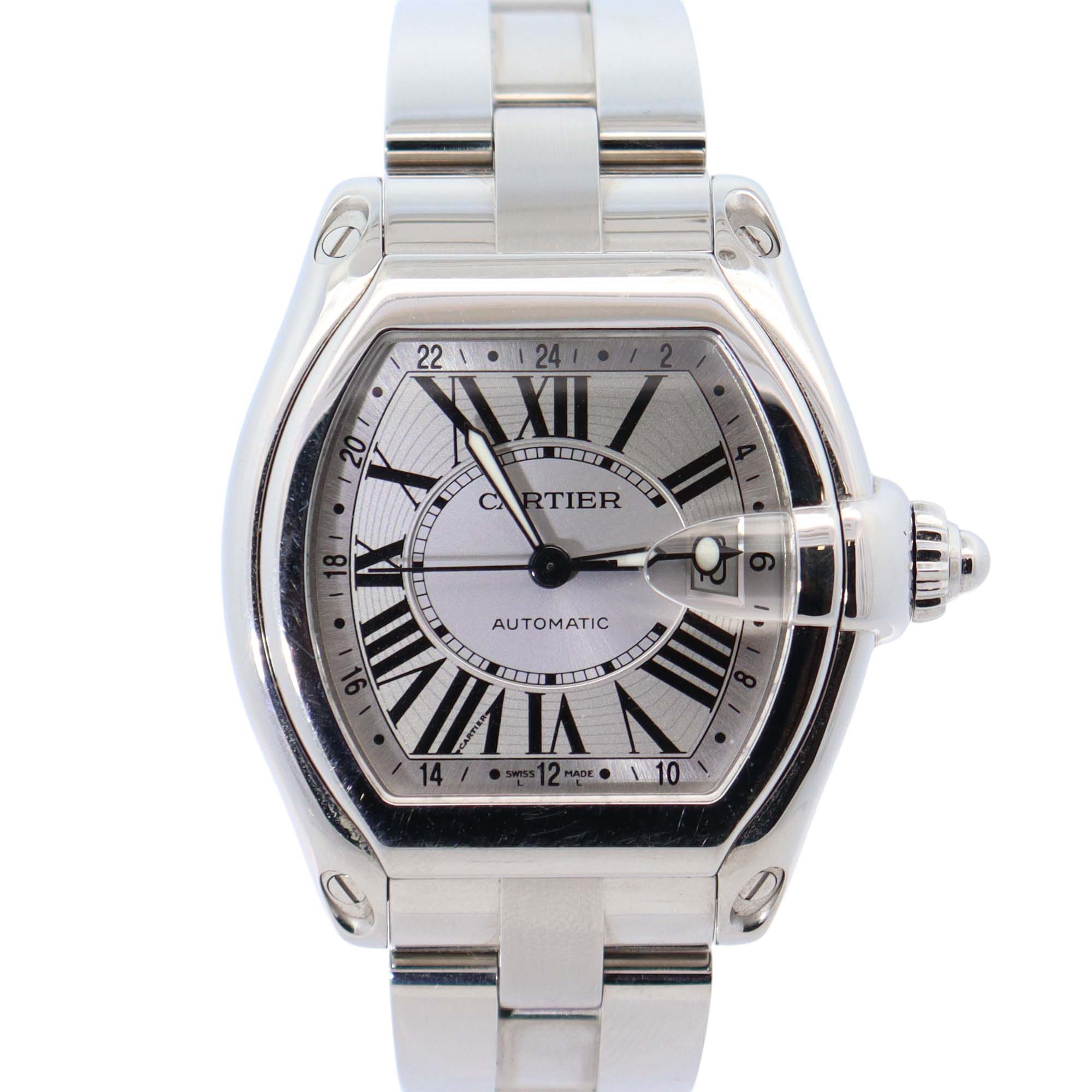 Cartier Roadster 38mm Silver Dial Watch Ref# W62032X6