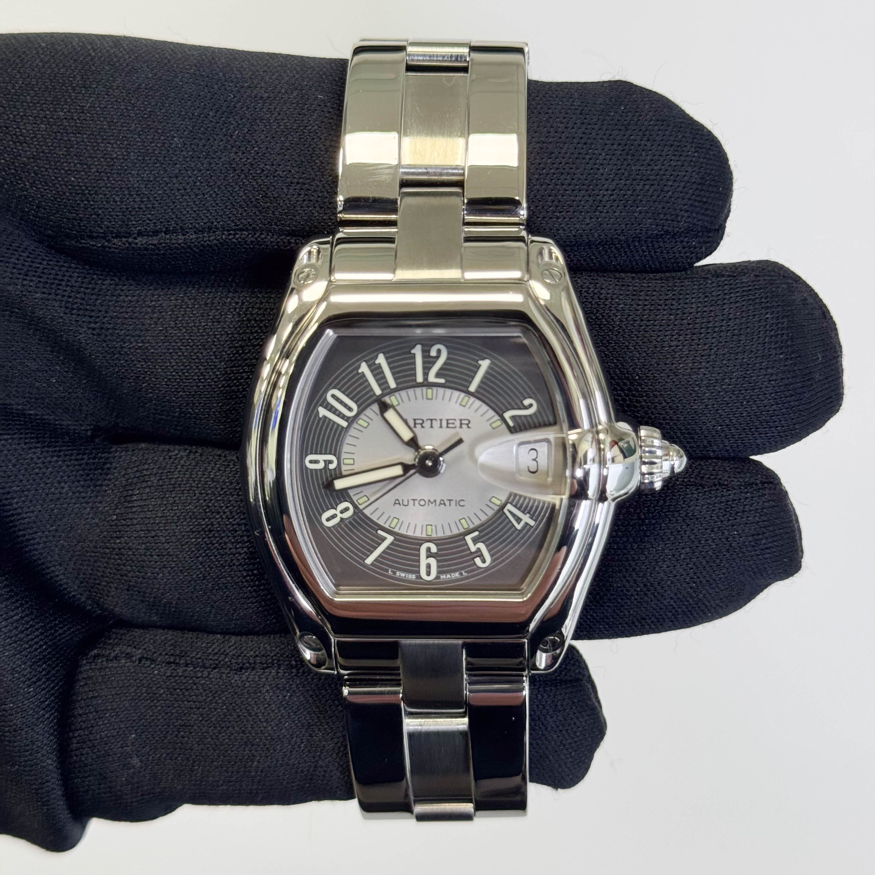 Cartier Roadster 35mm Black Dial Watch Ref# W62001V3