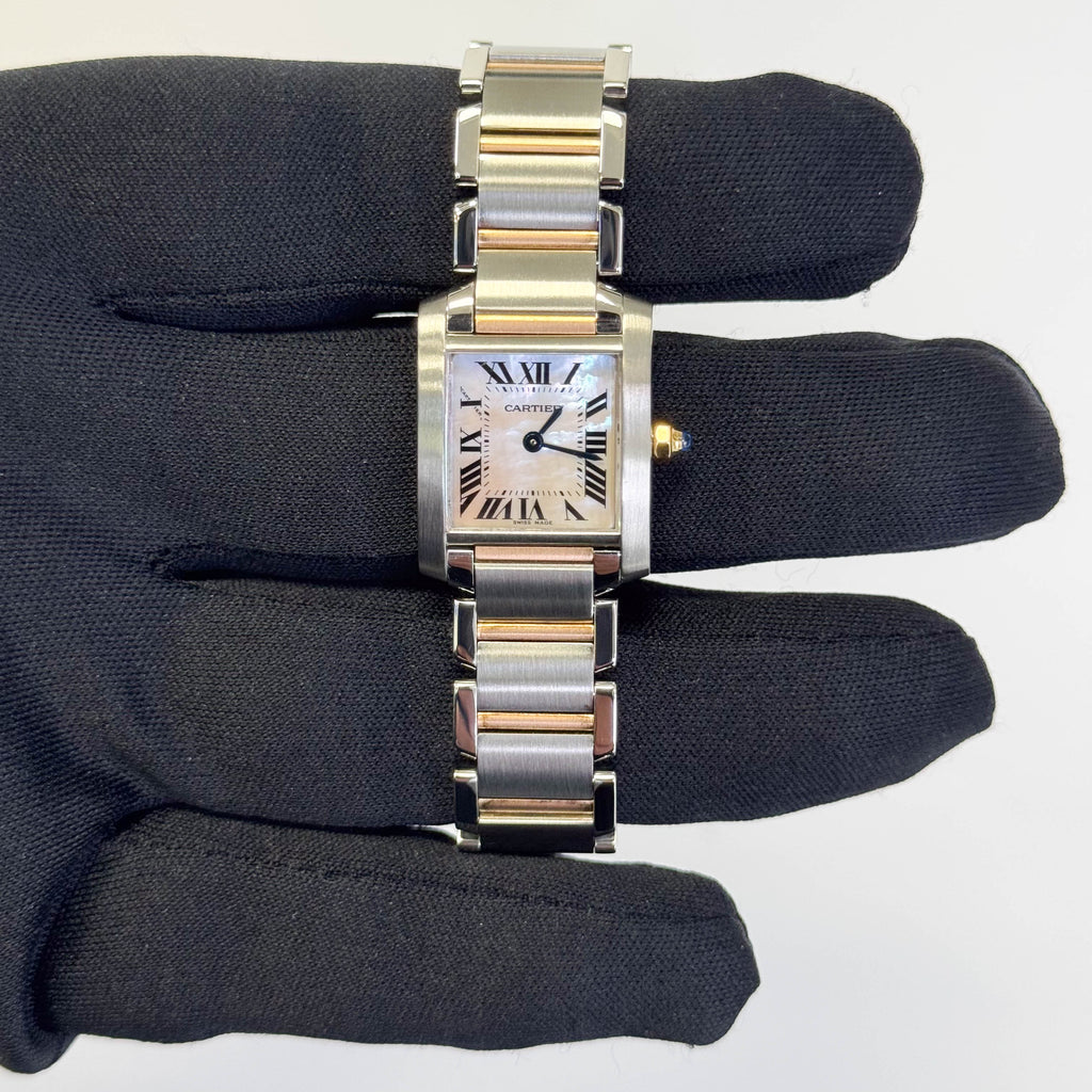 Cartier Tank 20mm Pink Dial Watch Ref# W51027Q4