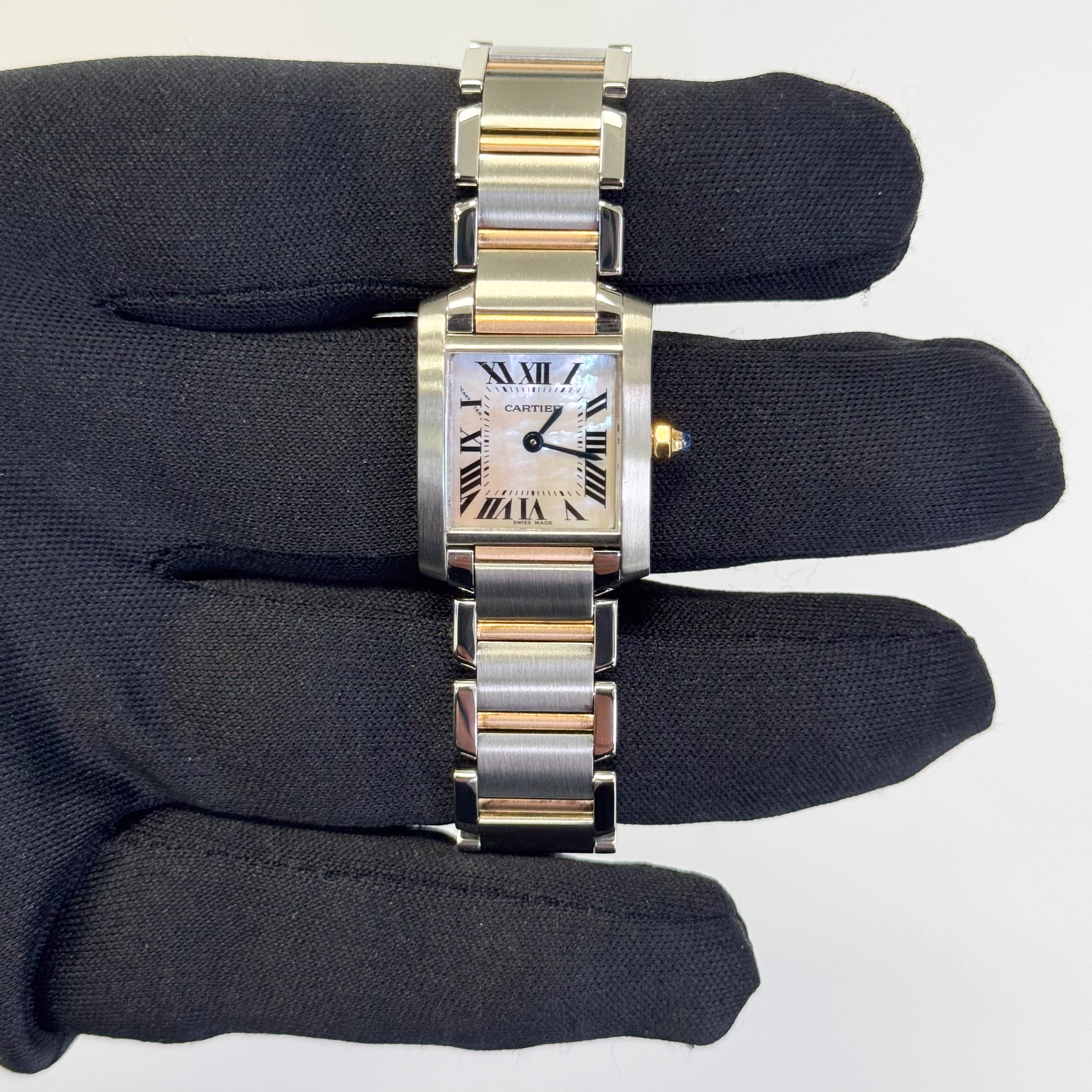 Cartier Tank 20mm Pink Dial Watch Ref# W51027Q4