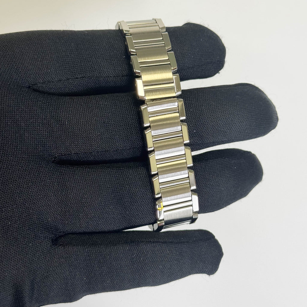 Cartier Tank Stainless Steel 20mm Ivory Dial Watch Ref# W51008Q3