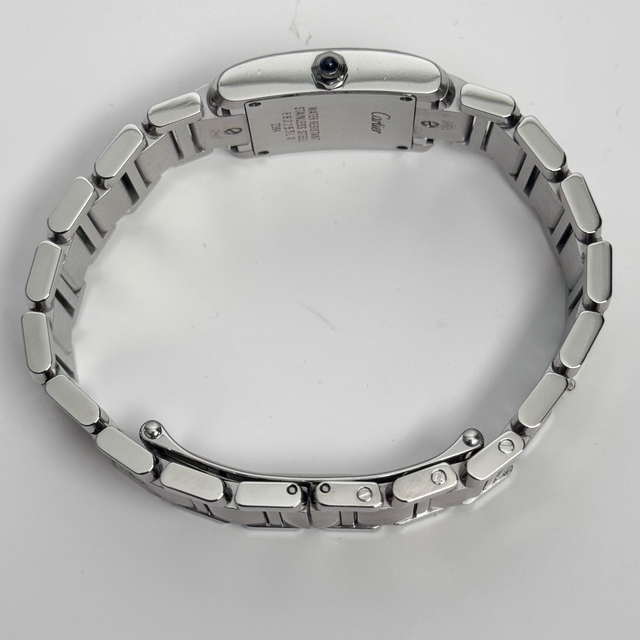 Cartier Tank Stainless Steel 20mm Ivory Dial Watch Ref# W51008Q3