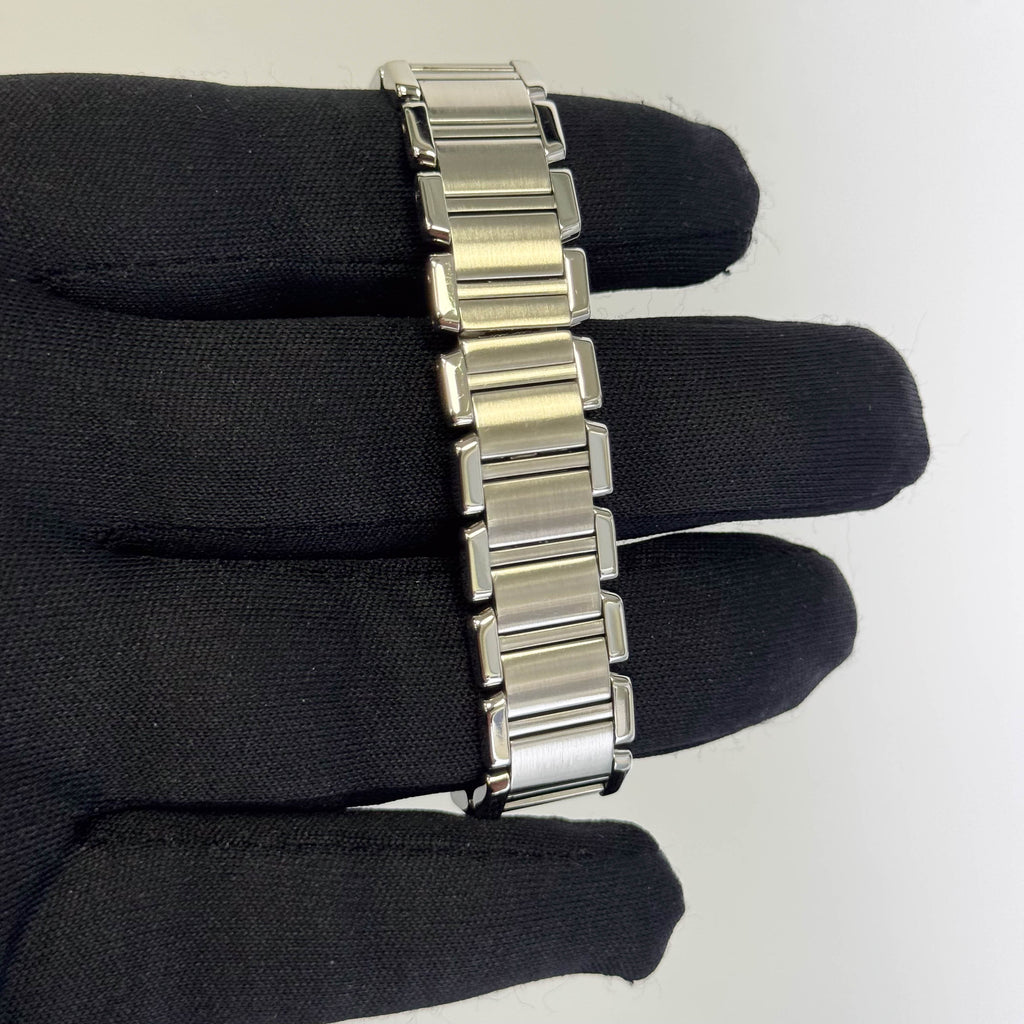 Cartier Tank Stainless Steel 20mm Ivory Dial Watch Ref# W51008Q3