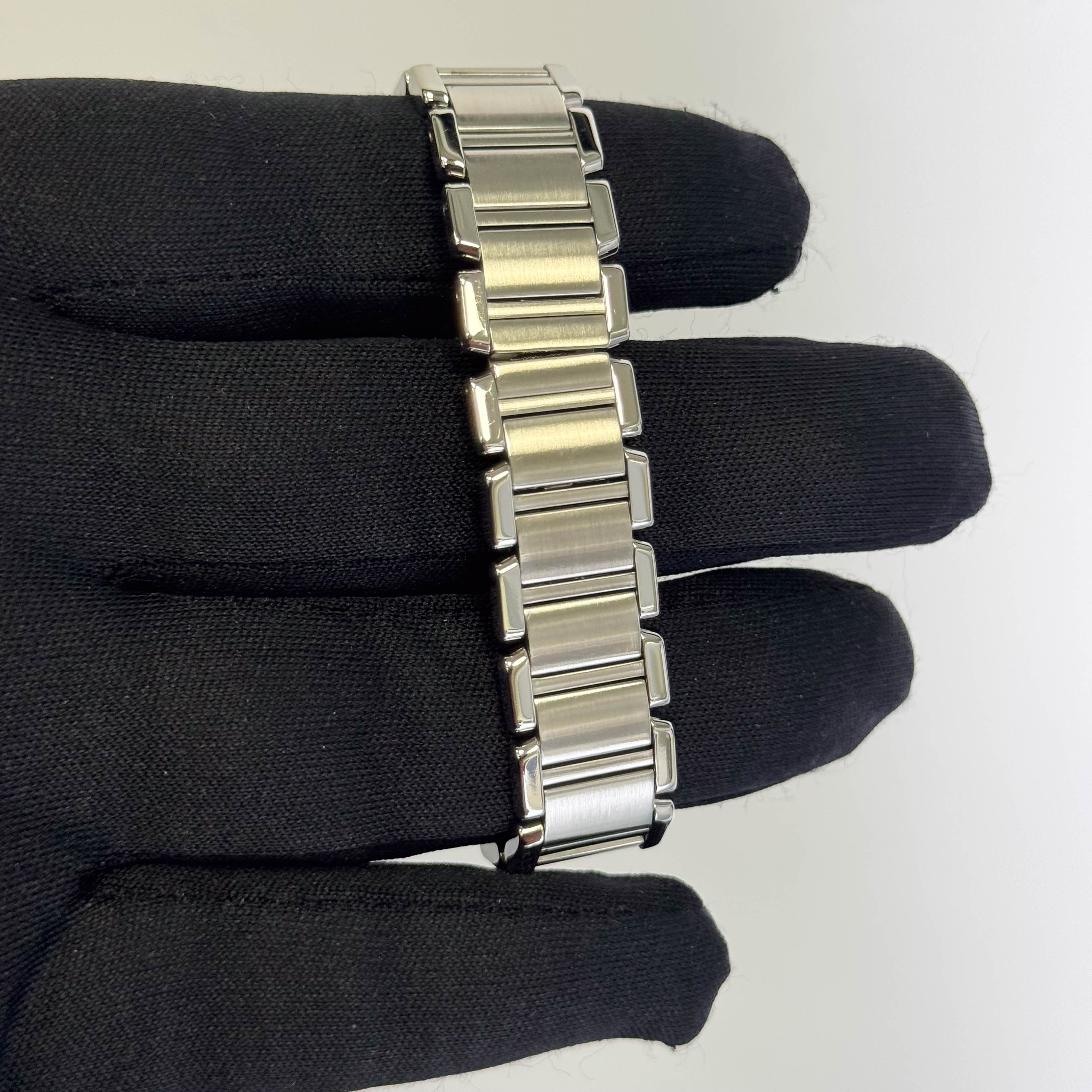Cartier Tank Stainless Steel 20mm Ivory Dial Watch Ref# W51008Q3