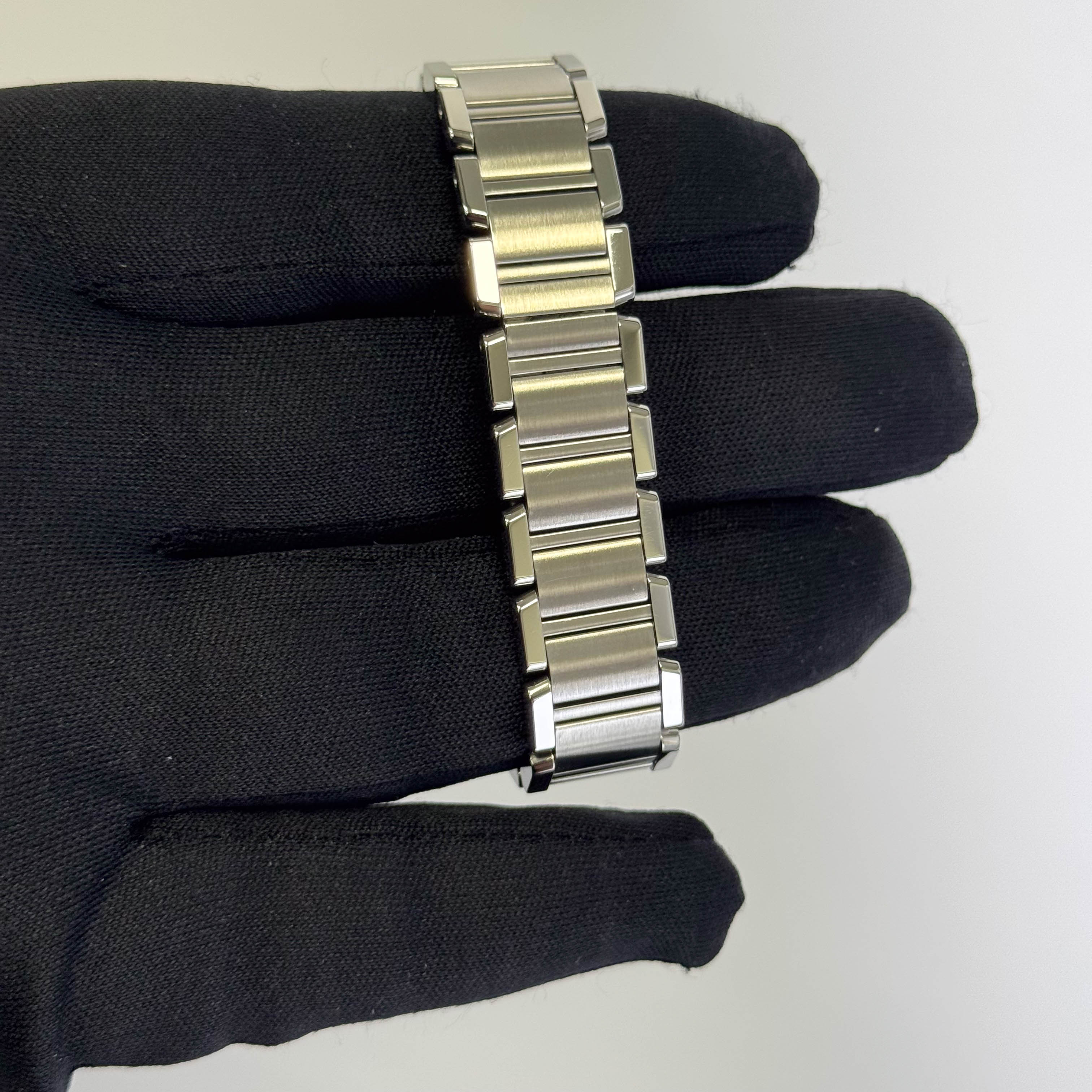 Cartier Tank Stainless Steel 20mm Ivory Dial Watch Ref# W51008Q3