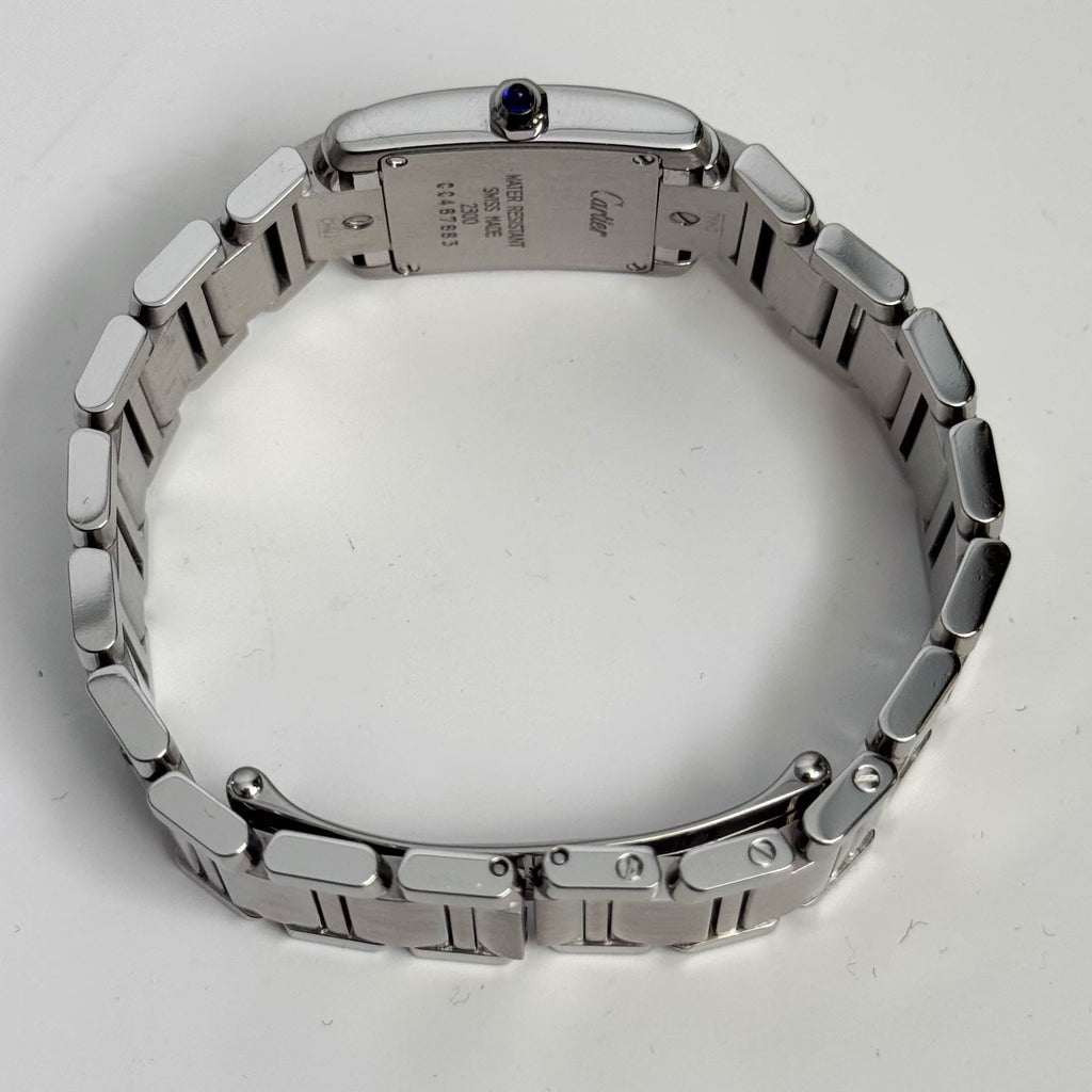 Cartier Tank Stainless Steel 20mm Ivory Dial Watch Ref# W51008Q3