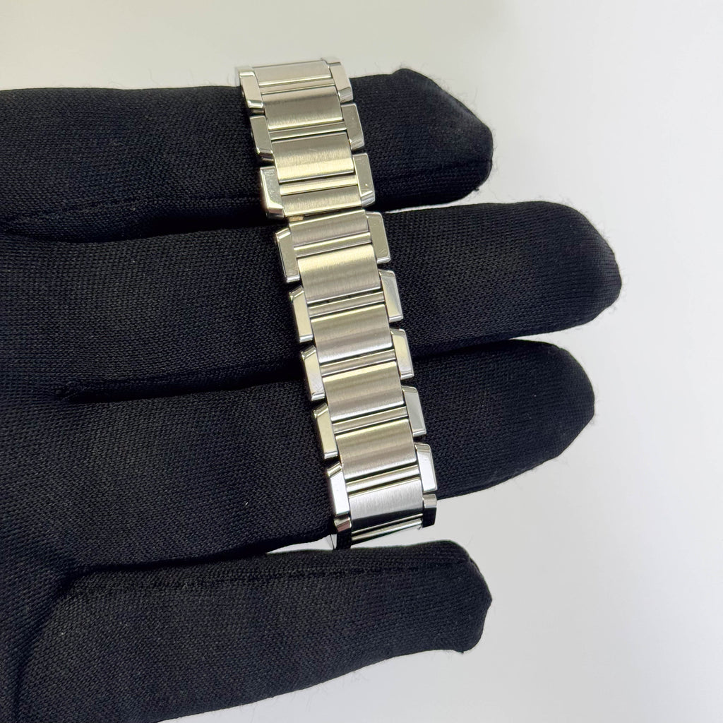Cartier Tank Stainless Steel 20mm Ivory Dial Watch Ref# W51008Q3