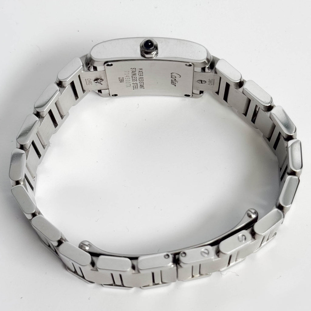 Cartier Tank Stainless Steel 20mm Ivory Dial Watch Ref# W51008Q3