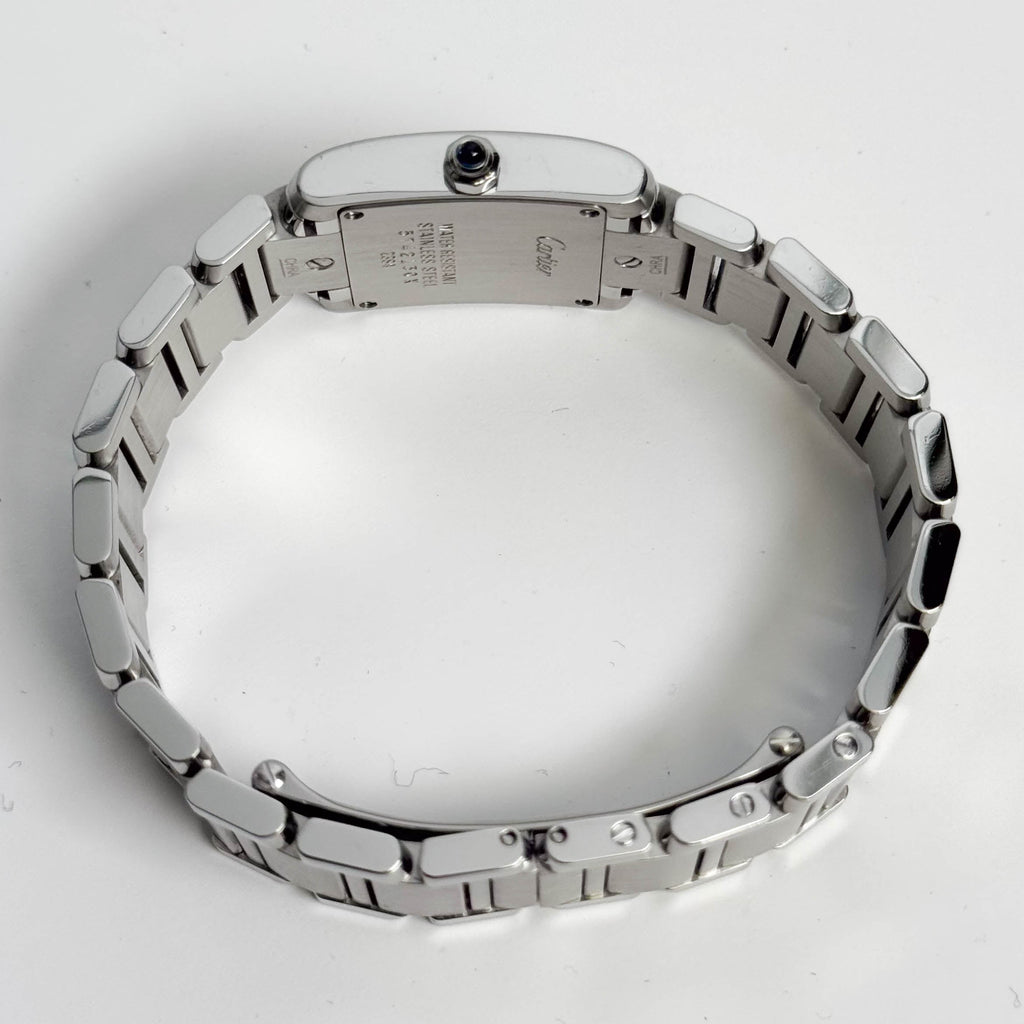 Cartier Tank Stainless Steel 20mm Ivory Dial Watch Ref# W51008Q3