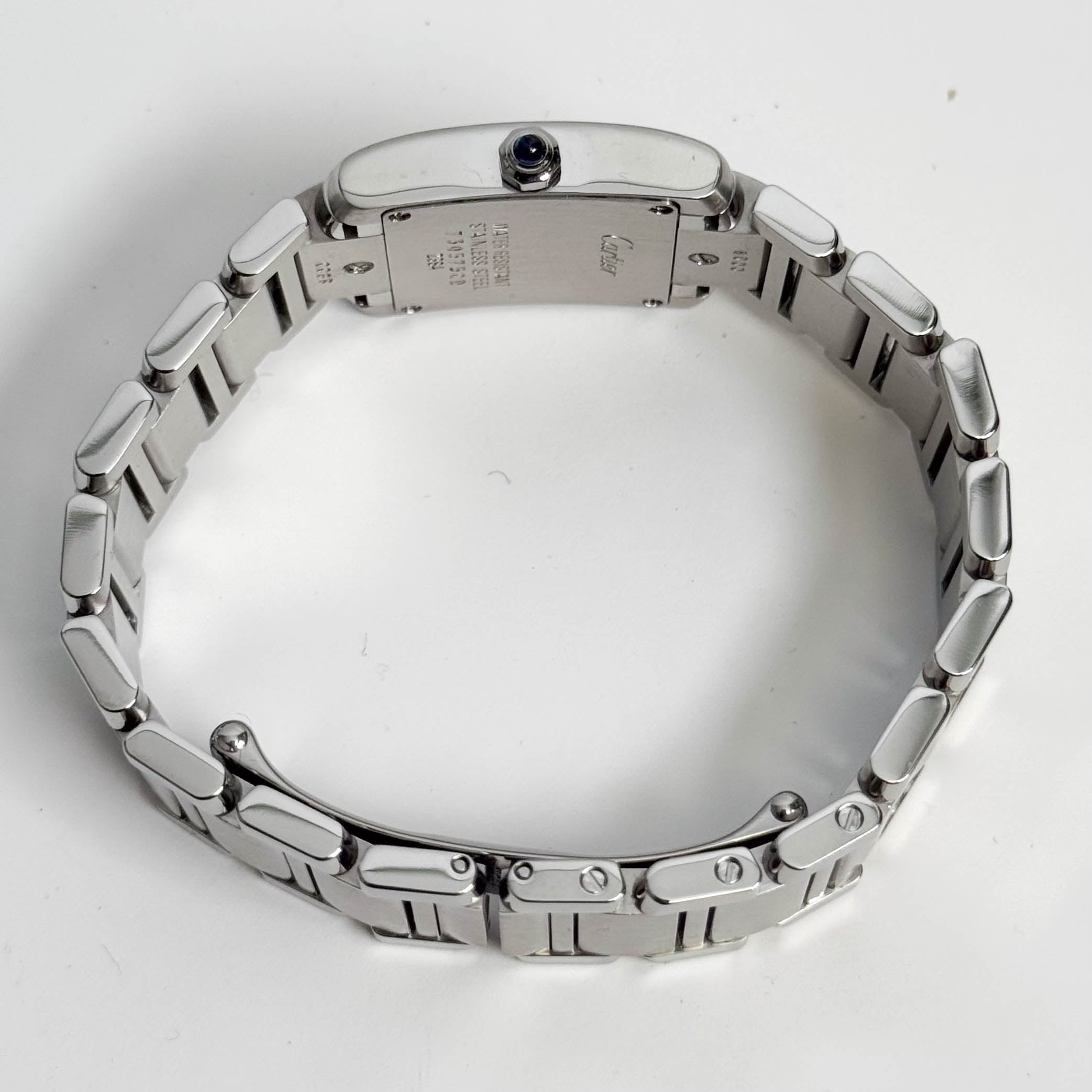 Cartier Tank Stainless Steel 20mm Ivory Dial Watch Ref# W51008Q3