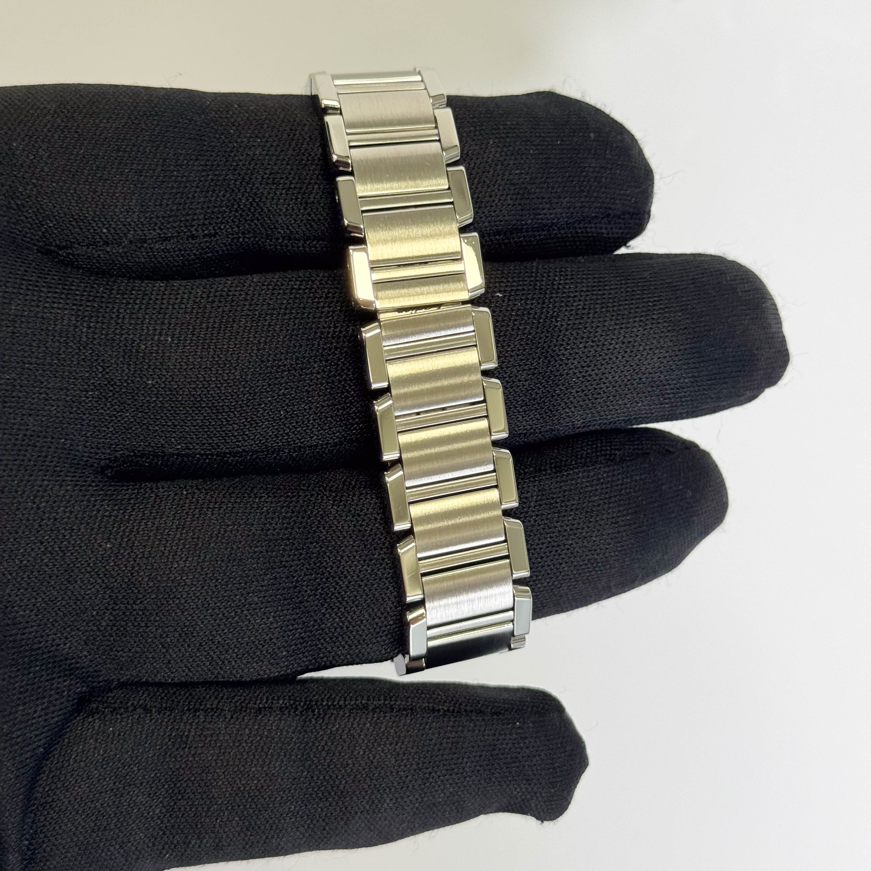 Cartier Tank Stainless Steel 20mm Ivory Dial Watch Ref# W51008Q3