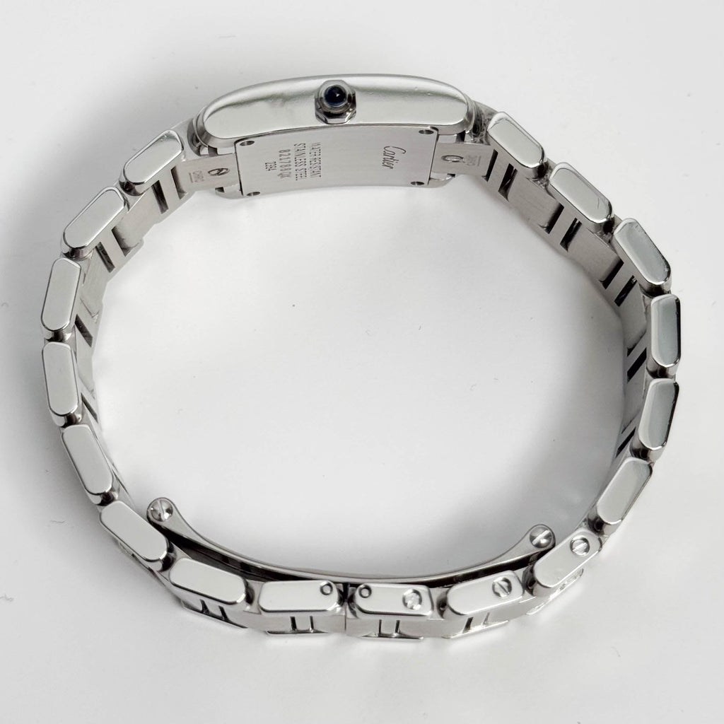 Cartier Tank Stainless Steel 20mm Ivory Dial Watch Ref# W51008Q3